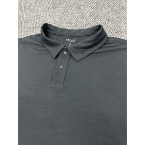 Proof Men's Medium Snap Polo Shirt Wool Blend Huckberry 72 Hour Black